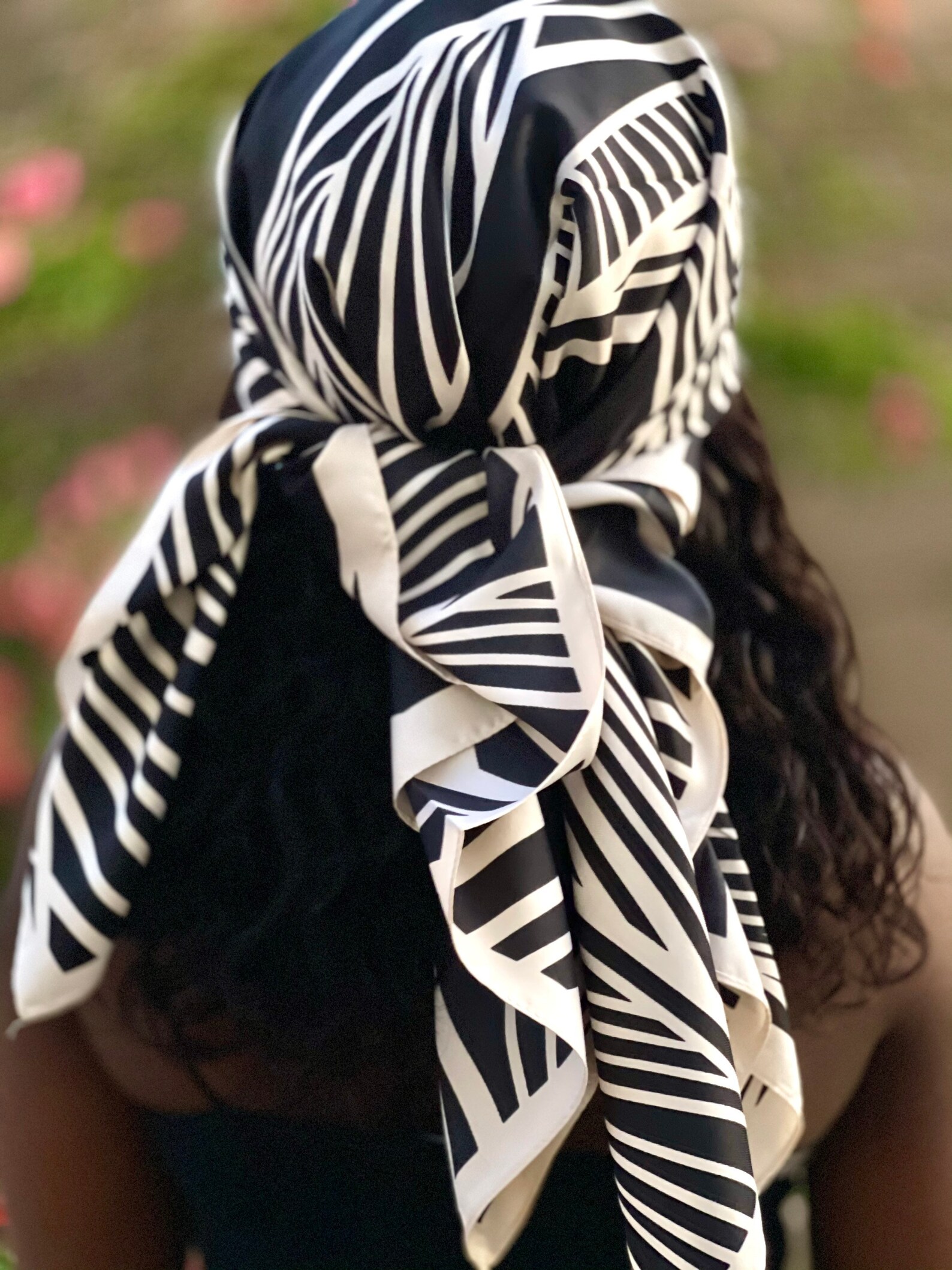 Vintage Silk Feel Head Scarf for Women wavy Print Satin Hair Etsy