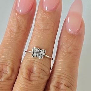 Sterling silver tiny butterfly ring, butterfly ring, silver butterfly ring, butterfly midi ring, silver midi ring, sterling silver butterfly