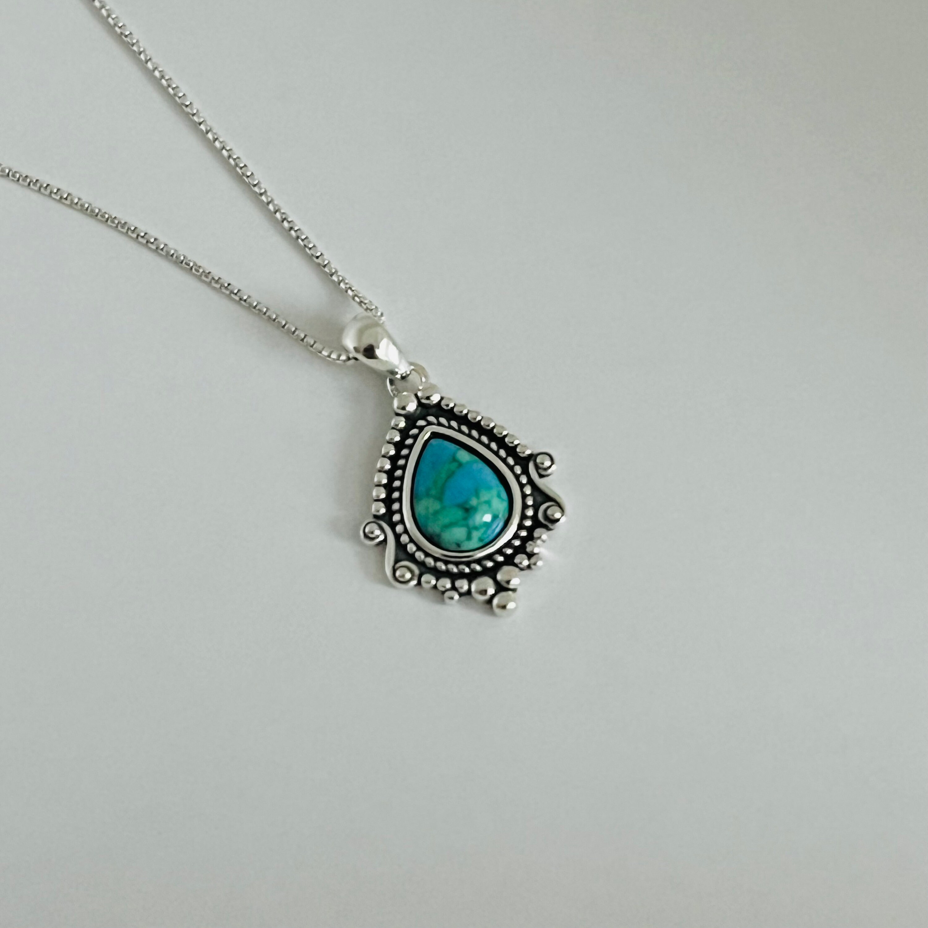 【特別セール品】 Sterling Silver Vintage Turquoise Necklace, Turquoise アクセサリー