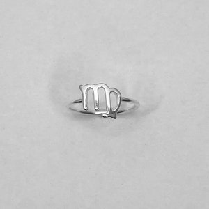 Sterling silver Virgo ring, zodiac ring, astrology ring, horoscope ring, silver Virgo ring, silver zodiac ring