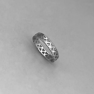 Sterling silver mini hearts band ring, heart ring, band ring, heart band ring, heart band, silver heart band, love ring, silver love ring