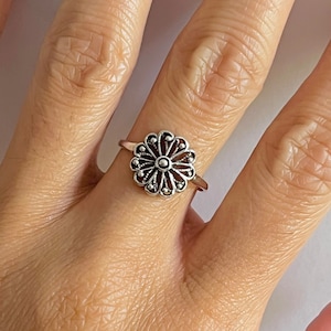 Sterling silver mandala ring, silver mandala ring, silver ring, sterling silver ring, mandala ring, dainty mandala ring