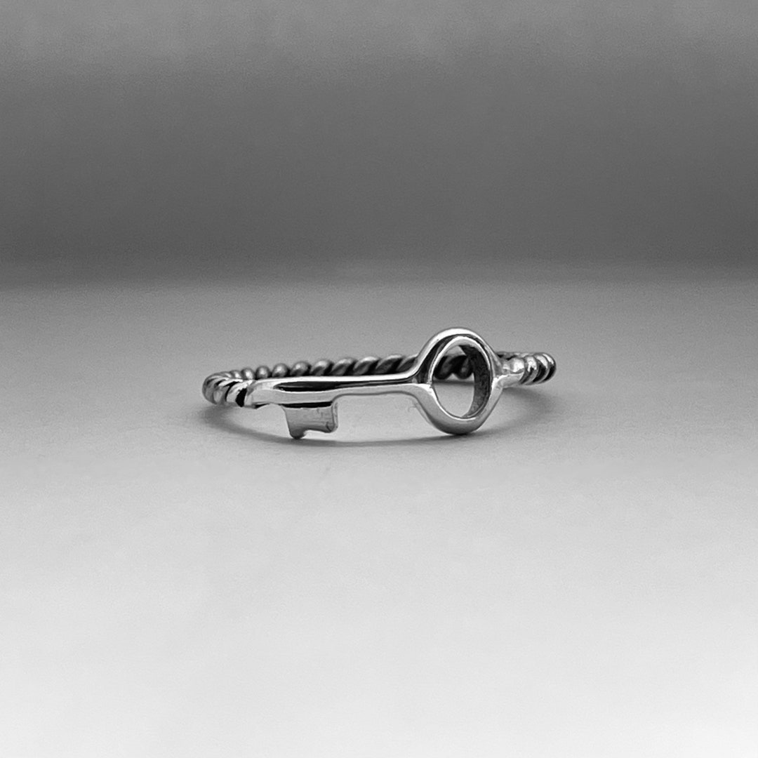 Sterling Silver Key Ring With Twist Band, Key Ring, Silver Key Ring