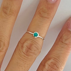 Sterling silver tiny turquoise ring, dainty turquoise ring, tiny turquoise ring, baby ring, turquoise midi ring, silver midi ring