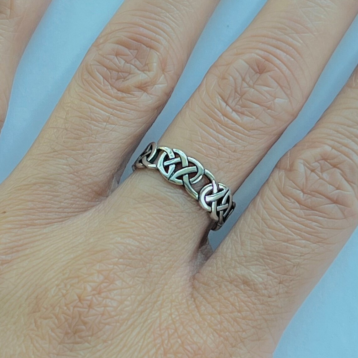 Sterling Silver Celtic Trinity Knot, Celtic Trinity Knot Band Ring ...
