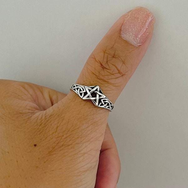 Sterling silver Celtic star ring, Celtic ring, star ring, silver Celtic ring, silver star ring, Celtic star ring, pentagram ring