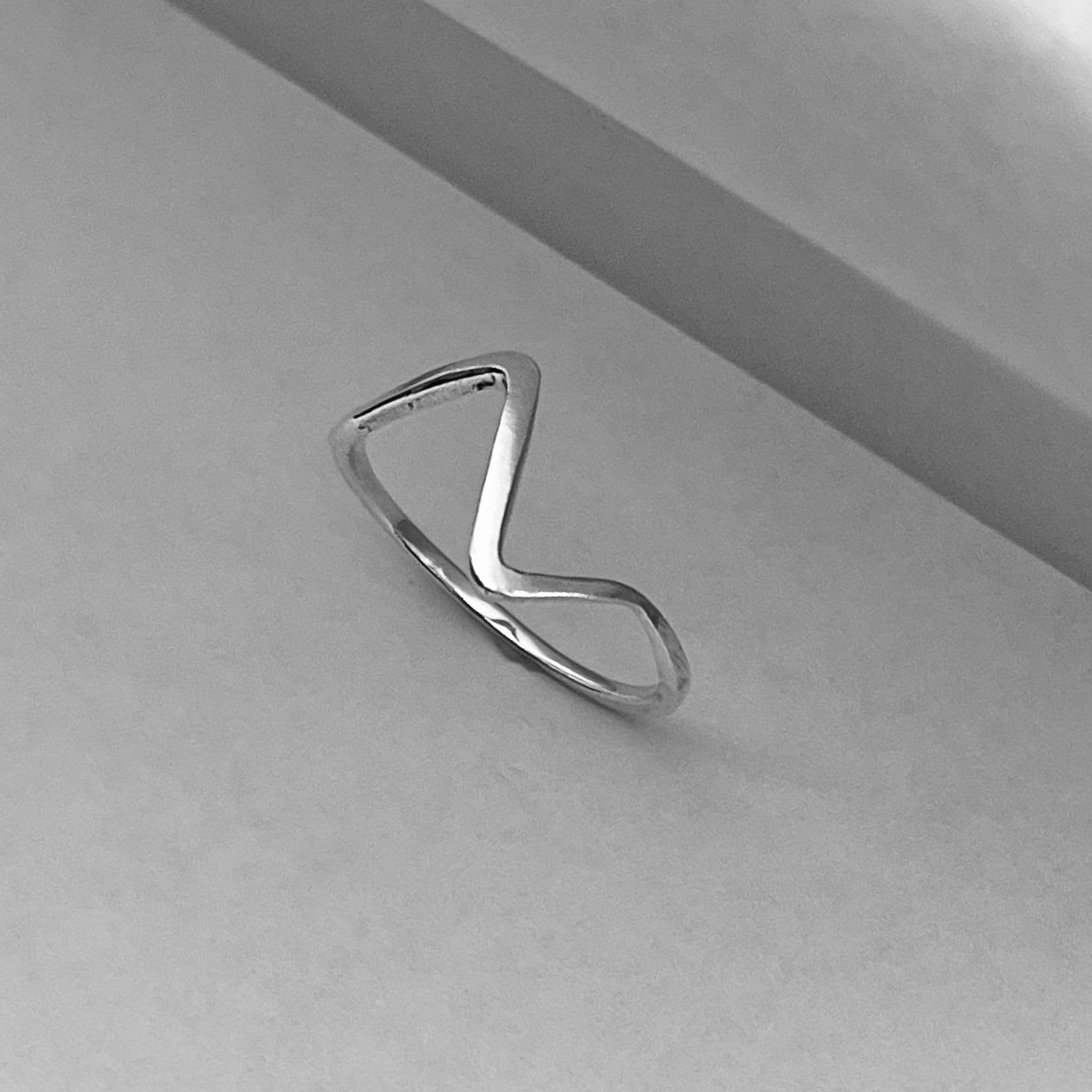 Sterling Silver Thin Zig Zag Ring, Dainty Ring, Silver Ring