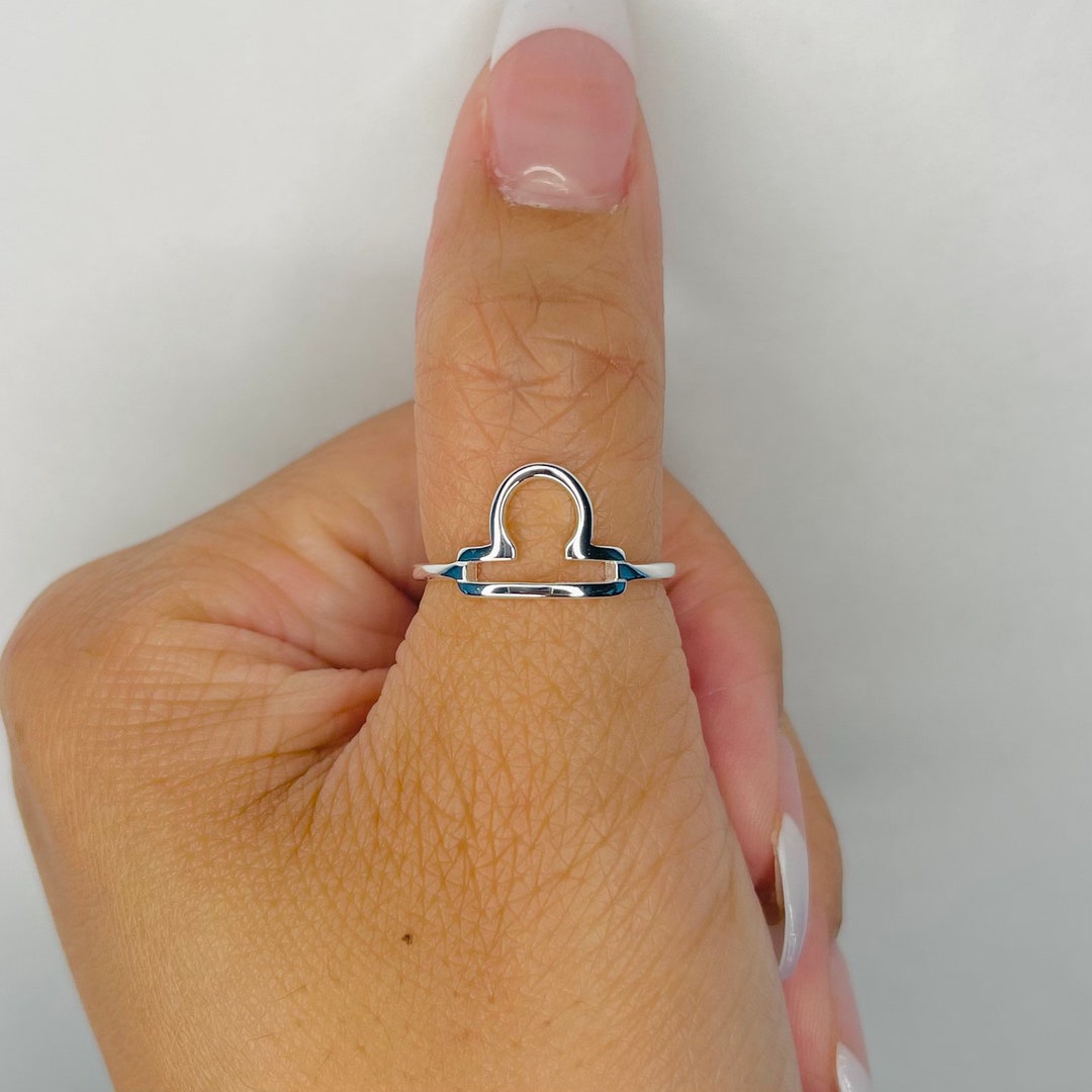 Sterling Silver Libra Ring Zodiac Ring Astrology Ring - Etsy