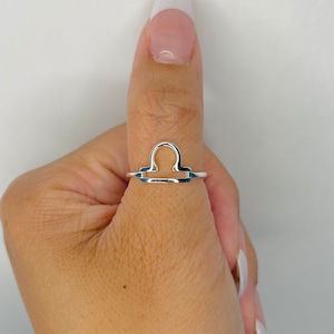 Sterling silver libra ring, zodiac ring, astrology ring, horoscope ring, silver libra ring, silver zodiac ring