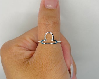 Sterling silver libra ring, zodiac ring, astrology ring, horoscope ring, silver libra ring, silver zodiac ring