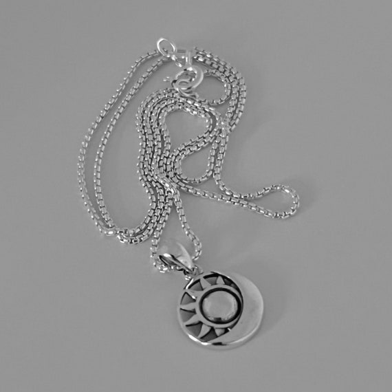 POPLYKE Collana in argento sterling 925 con pietra di luna per donna sole collana sole e luna e stella gioielli regali 18+2 catena