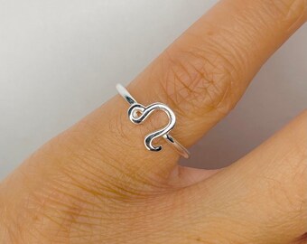 Anillo Leo de plata esterlina, anillo del zodiaco, anillo de astrología, anillo del horóscopo, anillo Leo de plata, anillo del zodiaco de plata