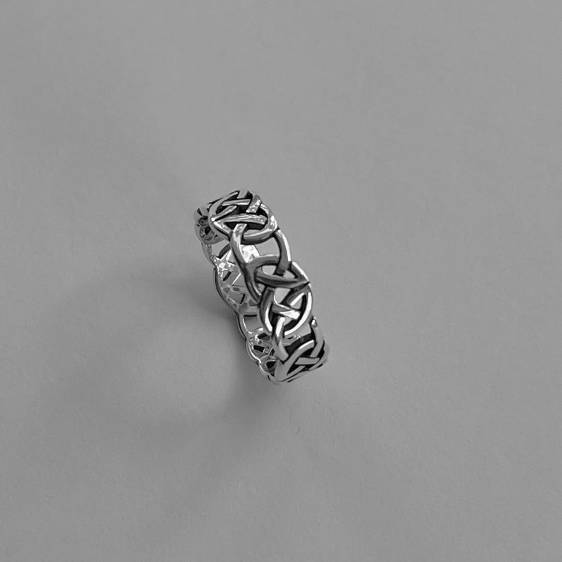 Sterling Silver Celtic Trinity Knot, Celtic Trinity Knot Band Ring ...