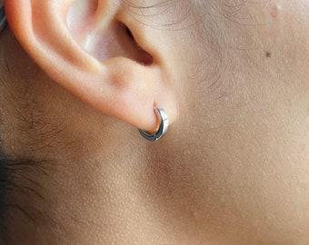 Sterling silver 10mm huggie hoop earrings, hoop earrings, huggie hoop earrings, silver hoops, silver hoop earrings