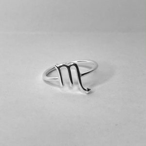 Sterling silver Scorpio ring, zodiac ring, astrology ring, horoscope ring, silver Scorpio ring, silver zodiac ring