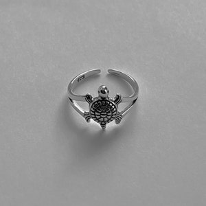 Sterling Sliver Turtle Toe Ring, Turtle Ring, Turtle Midi Ring, Silver ...