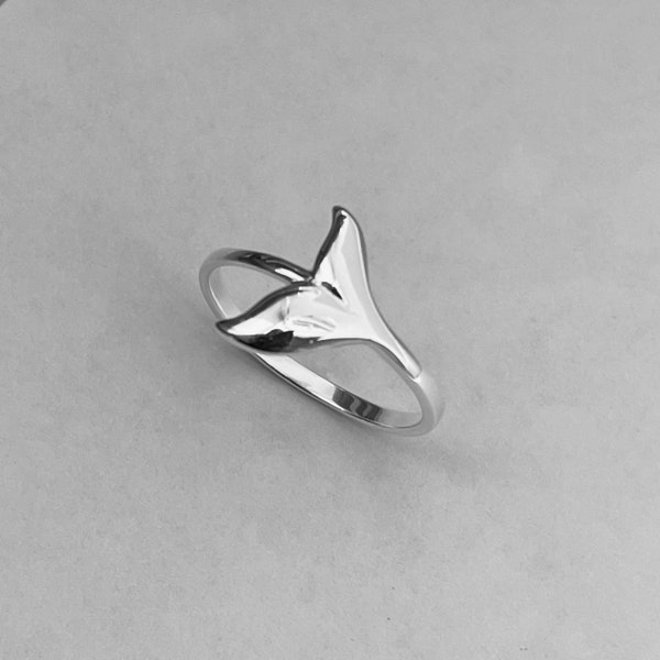 Sterling Silver whale tail ring, whale tail ring, whale ring, silver whale tail ring, silver whale ring