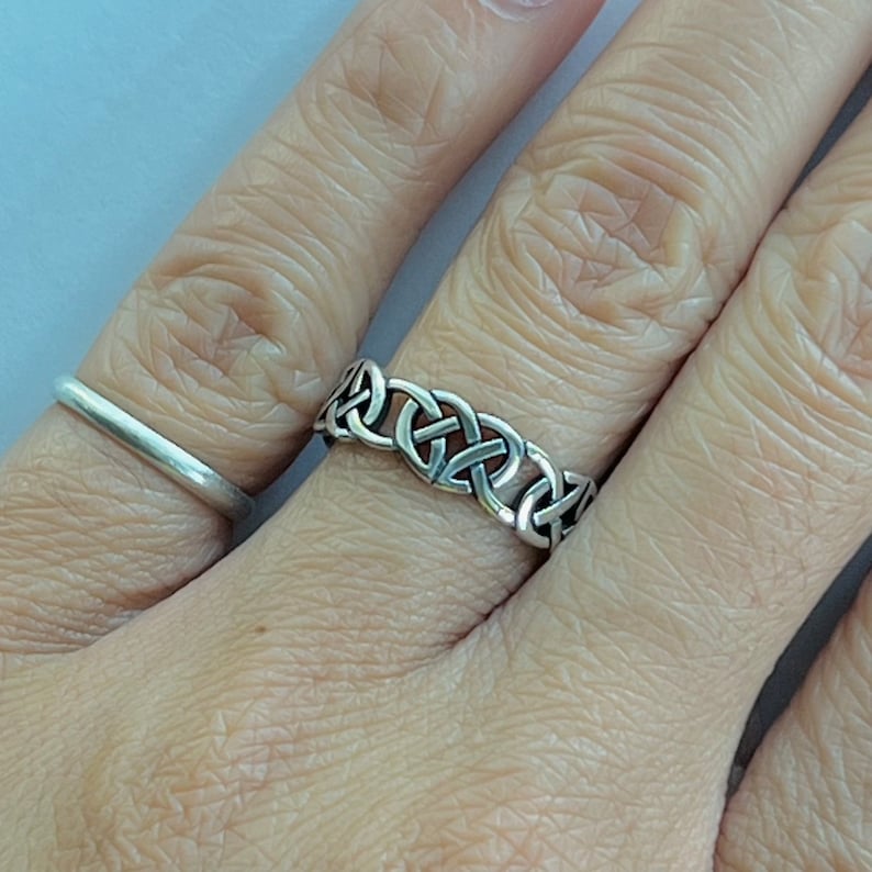 Sterling Silver Celtic Trinity Knot, Celtic Trinity Knot Band Ring ...