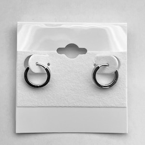 Sterling silver 12mm huggie hoop earrings, hoop earrings, huggie hoop earrings, silver hoops. Silver hoop earrings