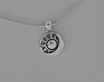 Collana Con Ciondolo Sole E Luna In Argento Sterling 925 - Gioiello Simbolico In Scatola Regalo - 4