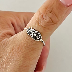 Sterling silver thin pineapple ring, pineapple ring, silver pineapple ring, dainty pineapple ring, silver dainty ring, silver ring