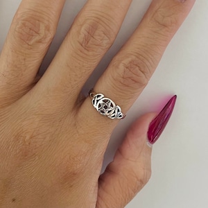 Sterling silver Celtic Triquetra with pentagram ring, pentagram ring, Triquetra ring, silver Celtic ring, silver pentagram ring