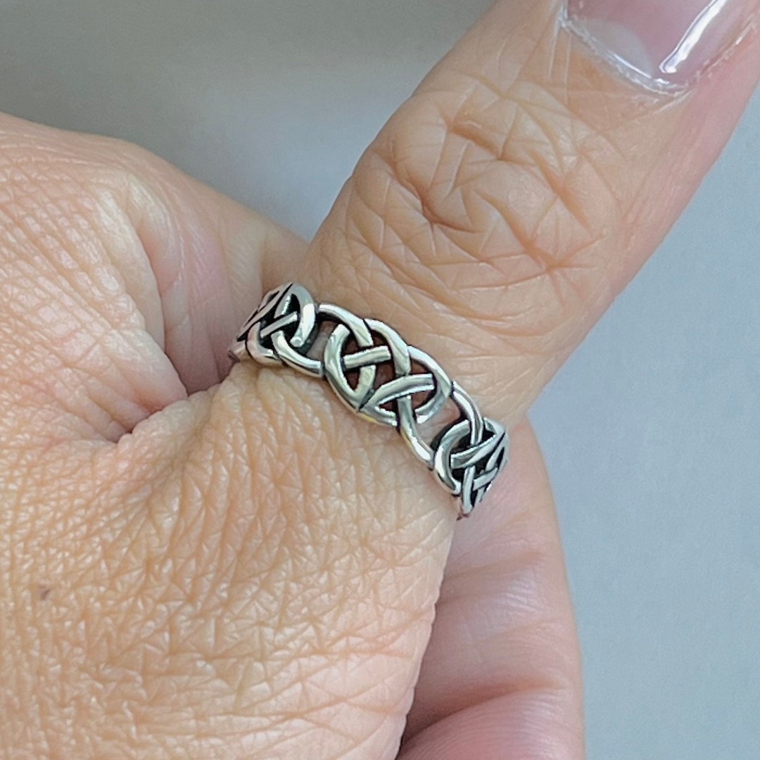 Sterling Silver Celtic Trinity Knot, Celtic Trinity Knot Band Ring ...
