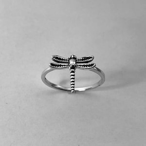 Sterling silver delicate medium dainty dragonfly ring, dragonfly ring, dainty ring, silver ring, silver dragonfly ring
