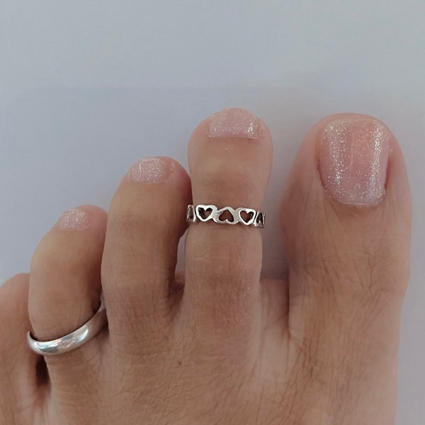 Sterling silver heart toe ring, heart toe ring, heart midi ring, silver toe ring, silver midi ring, silver heart ring, silver heart toe ring