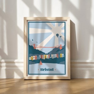 Bristol Travel Poster | Bristol Landmark Print | Wall Deco