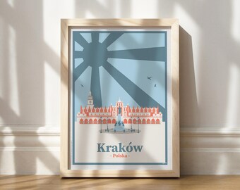 Krakow Travel Print | Poland Travel Poster | Wall Art | Trendy Wall Art | Europe Travel Poster