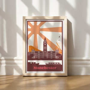Manchester Travel Poster | Hängende Posterrahmen | Recyclingpapier