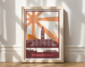 Manchester Travel Poster | Hanging Poster Frames | Recycled Paper