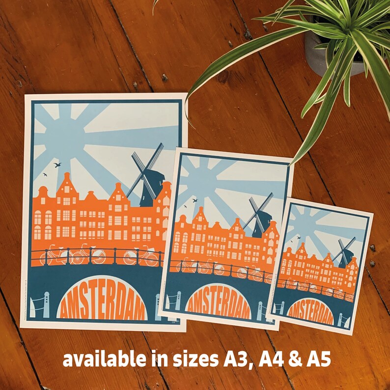Personalised Travel Print Commission Custom Illustrations Bespoke Travel Posters UK Hanging Oak Poster Frame image 7