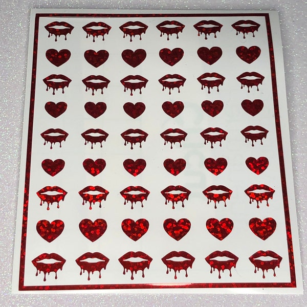 Lips Nail Stickers Etsy