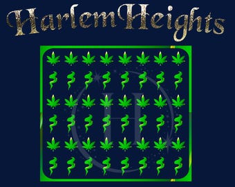 Marijuana Leaf Nail Art Stickers, Set #2