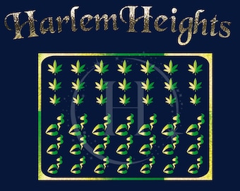 Marijuana Leaf Nail Art Stickers, Set #1
