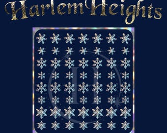 HarlemHeights Snowflake Nail Decals, Winter Christmas Nail Art Stickers