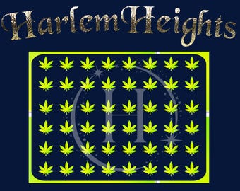 Marijuana Leaf Nail Stickers, Vinyl Nail Art Decals