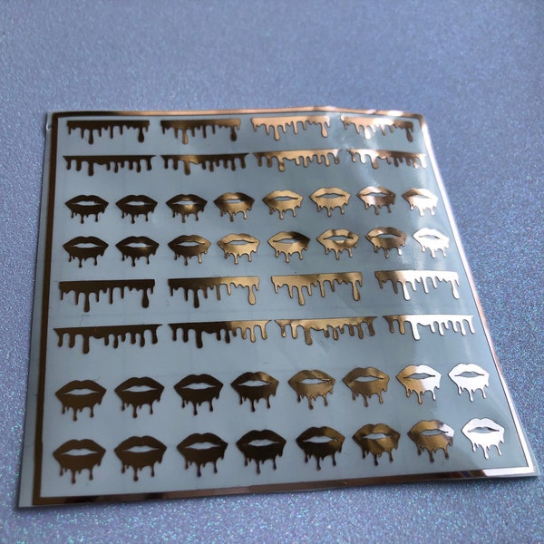 Lips Nail Stickers Etsy