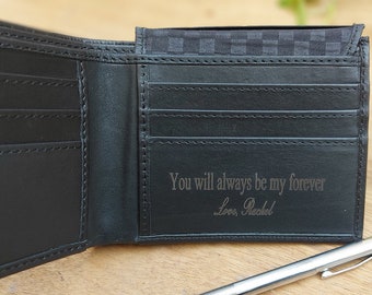 Cartera de cuero para hombre, regalo de boda, cartera personalizada, cartera triple, regalo para hombre, cartera minimalista grabada para novio, cartera personalizada para padrinos de boda.