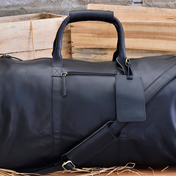 Leather Duffel Bag - Etsy