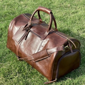 leather duffel weekender bag men PERSONALIZED duffle bag full grain leather overnight weekend bag travel gifts for him gym boyfriend holdall