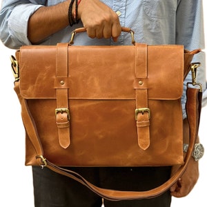 Bolso de mensajero de cuero, bolso para computadora portátil, maletín de cuero para hombre, bolso bandolera, bolso tipo cartera, bolso para computadora, regalos de Navidad, bolsos de cuero para el hombro para él