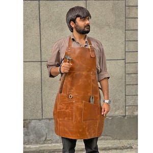 leather apron men blacksmith apron woodworking apron work apron BBQ apron butcher chef apron Personalized gifts for him customised for women