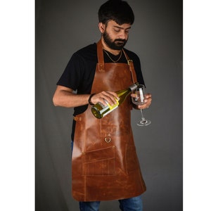 leather apron Bartender apron Full grain leather Birthday Butcher apron Cook Apron BBQ Apron Woodworker aprons Barbeque Personalised Dad BBQ