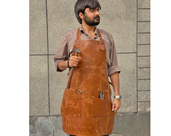 leather apron men blacksmith apron woodworking apron work apron BBQ apron butcher chef apron Personalized gifts for him customised for women