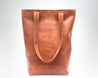 Brown leather tote bag for women work bag large purse shopper leather shoulder bags woman lined leather laptop tote large SALE gifts for her
