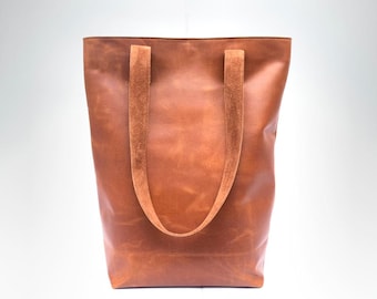 Brown leather tote bag for women work bag large purse shopper leather shoulder bags woman lined leather laptop tote large SALE gifts for her