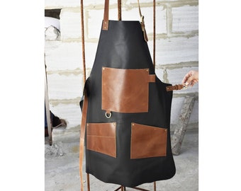 leather apron for men blacksmith apron woodworking apron personalized chef Apron kitchen butcher Bartender him grilling husband gift kitchen